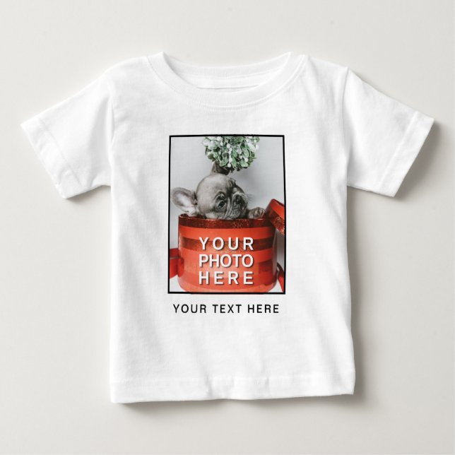 Camiseta De Bebé Crear su propia foto y texto Personalizado (Anverso)