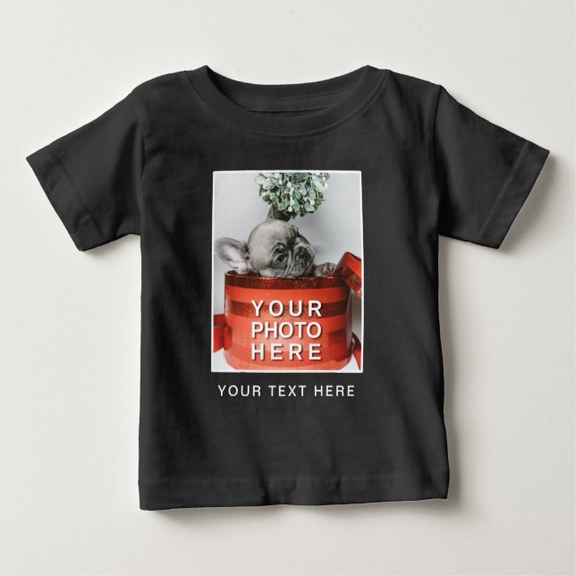 Camiseta De Bebé Crear su propia foto y texto Personalizado (Anverso)