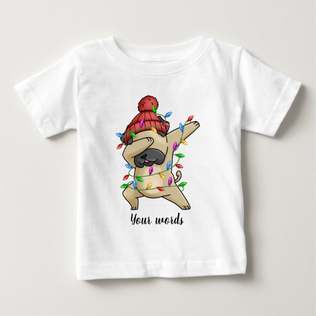 Camiseta De Bebé Crear su propio Bulldog de Navidades de anclaje (Anverso)