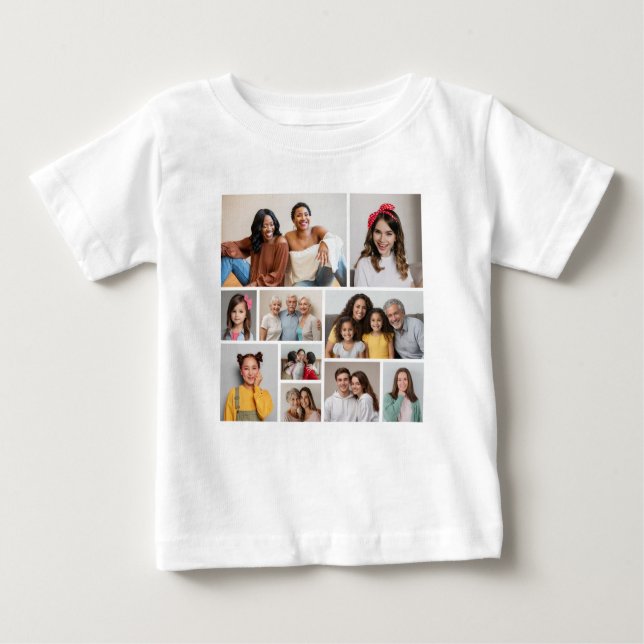 Camiseta De Bebé Crear su propio Collage de fotos de 10 (Anverso)
