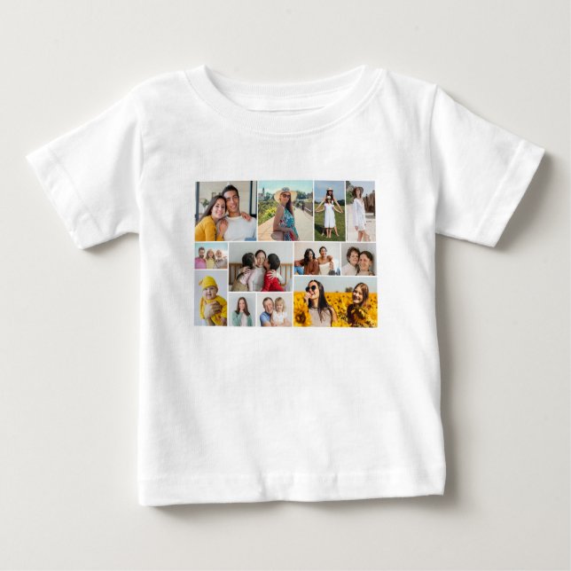 Camiseta De Bebé Crear su propio Collage de fotos de 12 (Anverso)