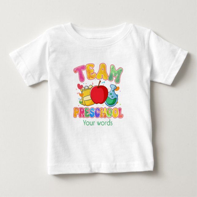 Camiseta De Bebé Crear su propio equipo de preescolar (Anverso)