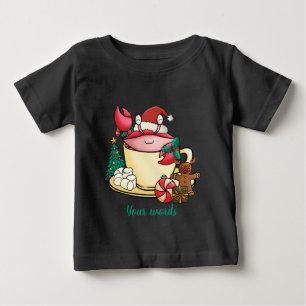 Camiseta De Bebé Crear su propio Navidad Cangrejo Cacao Caliente