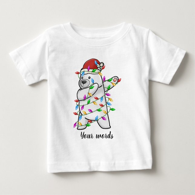 Camiseta De Bebé Crear su propio osito polar de Navidades de Dabbin (Anverso)