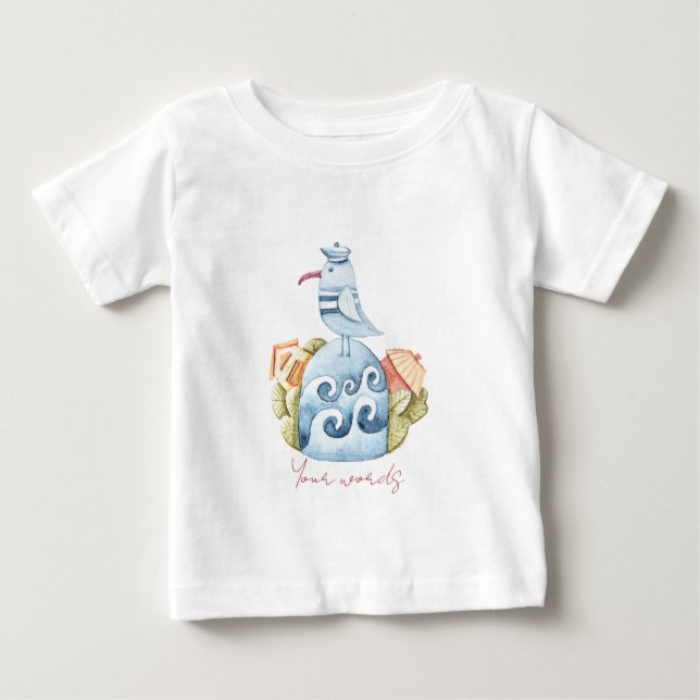 Camiseta De Bebé Crear su propio paisaje de aves oceánicas (Anverso)