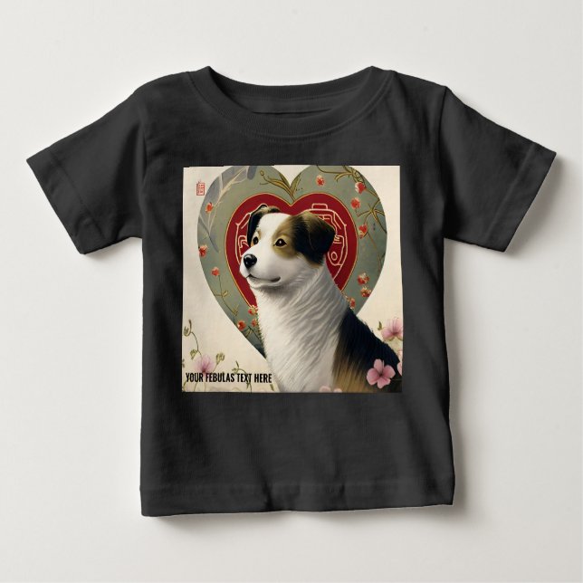 Camiseta De Bebé Crear su propio texto de foto Mascota Personalizad (Anverso)