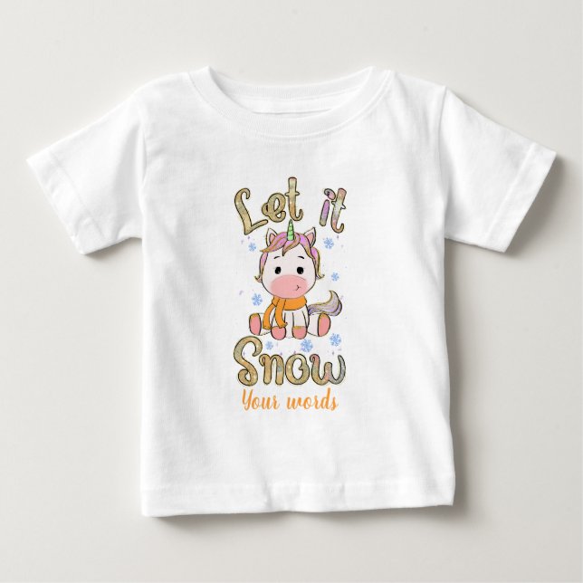 Camiseta De Bebé Crear su propio unicornio de invierno (Anverso)
