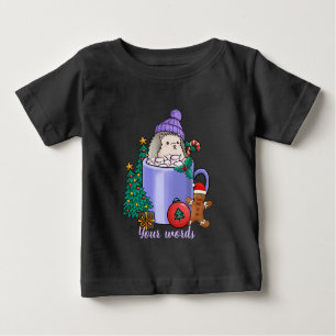 Camiseta De Bebé Crear sus propios Navidades Hedgehog Hot Cocoa
