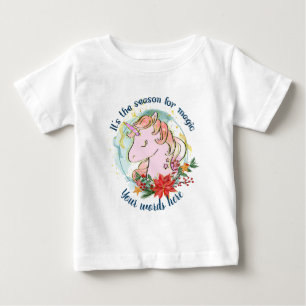 Camiseta De Bebé Crear sus propios Navidades Magic Unicorn