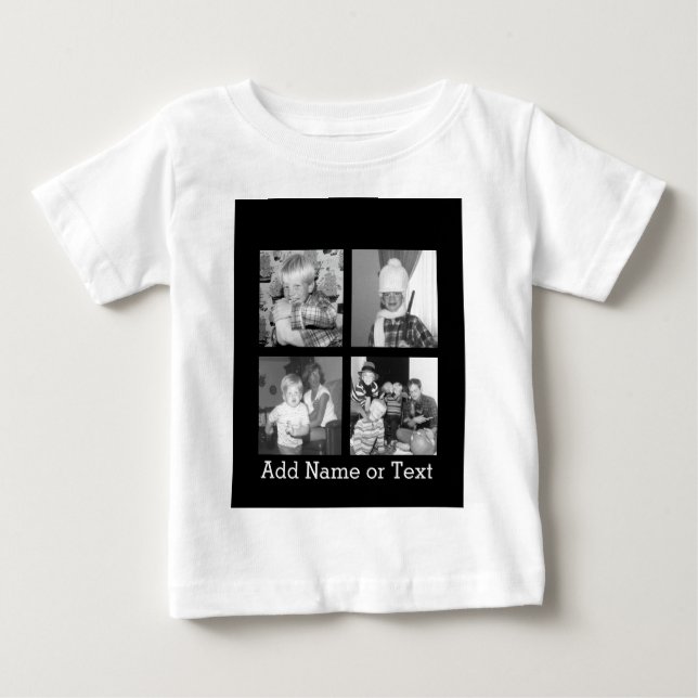 Camiseta De Bebé Crear una colección de Instagram con 4 fotos - neg (Anverso)
