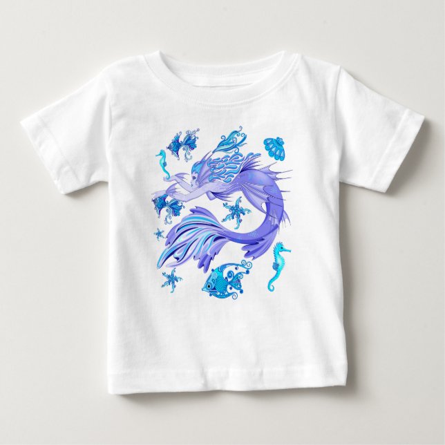 Camiseta De Bebé Creatividad de hadas púrpura de Sirena (Anverso)