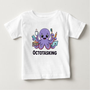 Camiseta De Bebé Creatura de Octotasking en modo multitarea
