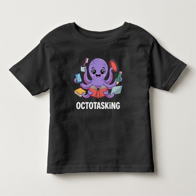 Camiseta De Bebé Creatura de Octotasking en modo multitarea (Anverso)