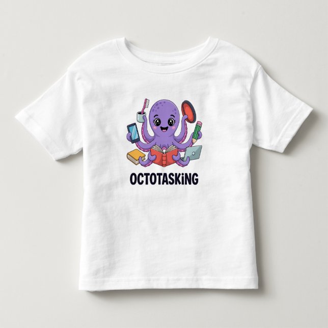 Camiseta De Bebé Creatura de Octotasking en modo multitarea (Anverso)