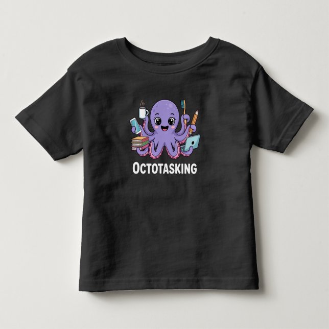 Camiseta De Bebé Creatura de Octotasking en modo multitarea (Anverso)