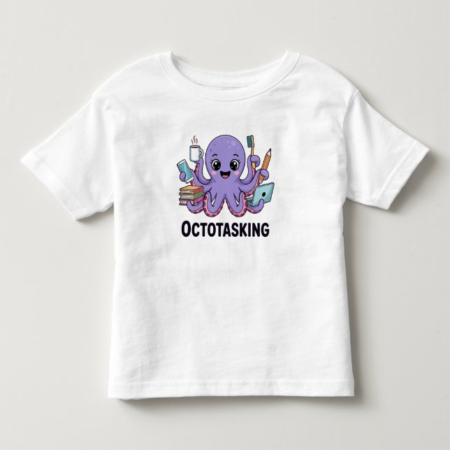 Camiseta De Bebé Creatura de Octotasking en modo multitarea (Anverso)
