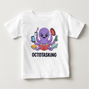 Camiseta De Bebé Creatura de Octotasking en modo multitarea