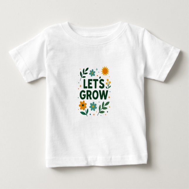 Camiseta De Bebé Crecemos - Diseño positivo inspirado en la natural (Anverso)