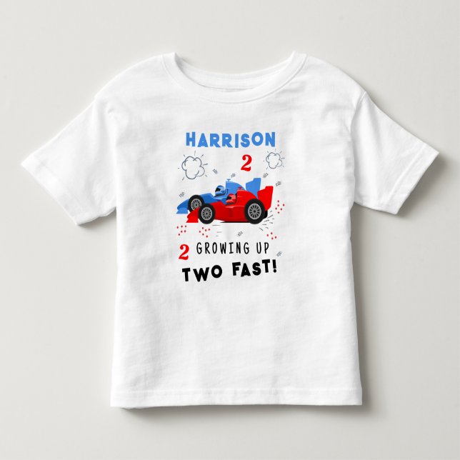 Camiseta De Bebé Crecer dos coches de Carreras de niños de segundo  (Anverso)