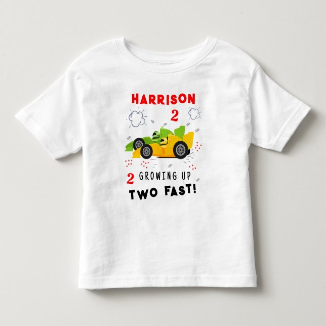 Camiseta De Bebé Crecer dos coches de Carreras de niños de segundo  (Anverso)