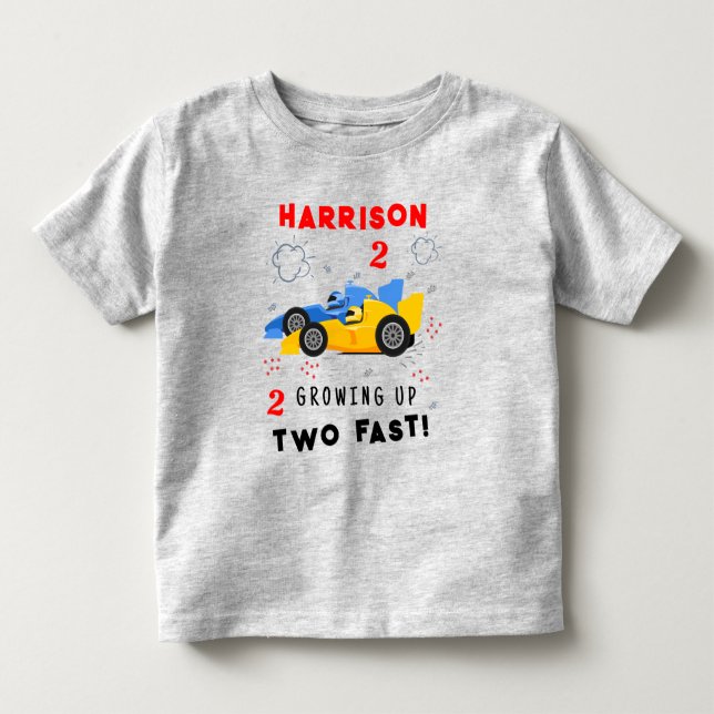 Camiseta De Bebé Crecer dos coches de Carreras de niños de segundo  (Anverso)