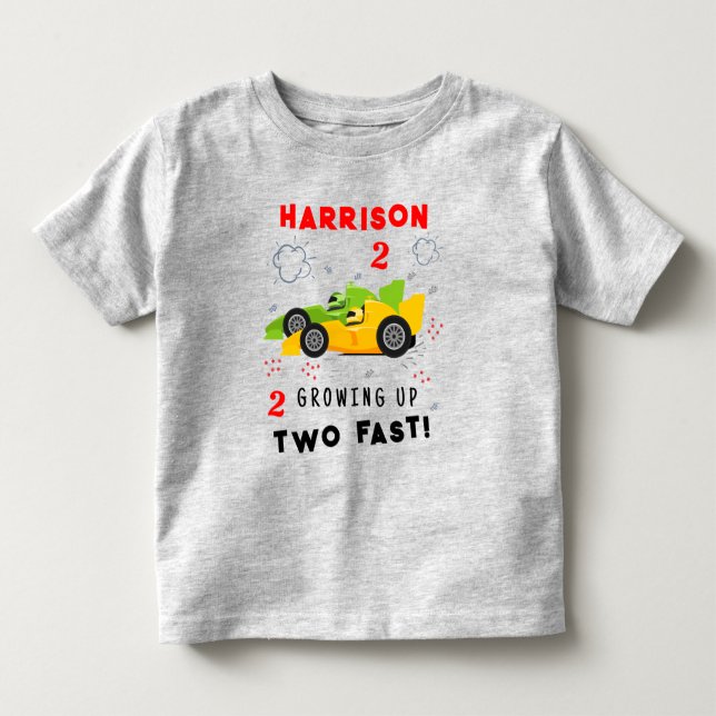 Camiseta De Bebé Crecer dos coches de Carreras de niños de segundo  (Anverso)
