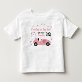 Camiseta De Bebé Creciendo Dos Festivo Auto de Carreras Rosa Cumple