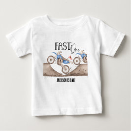 Camiseta De Bebé Creciendo rápido UNO Moto de tierra azul cumpleaño