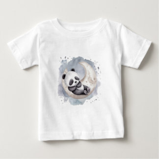 Camiseta De Bebé Creciente de Acuarela Durmiente Panda Bebé