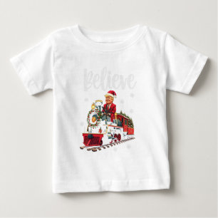Camiseta De Bebé Cree Delantal De Navidad De Santa Claus Montando U