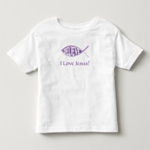 Camiseta De Bebé Cree Pez Lavanda