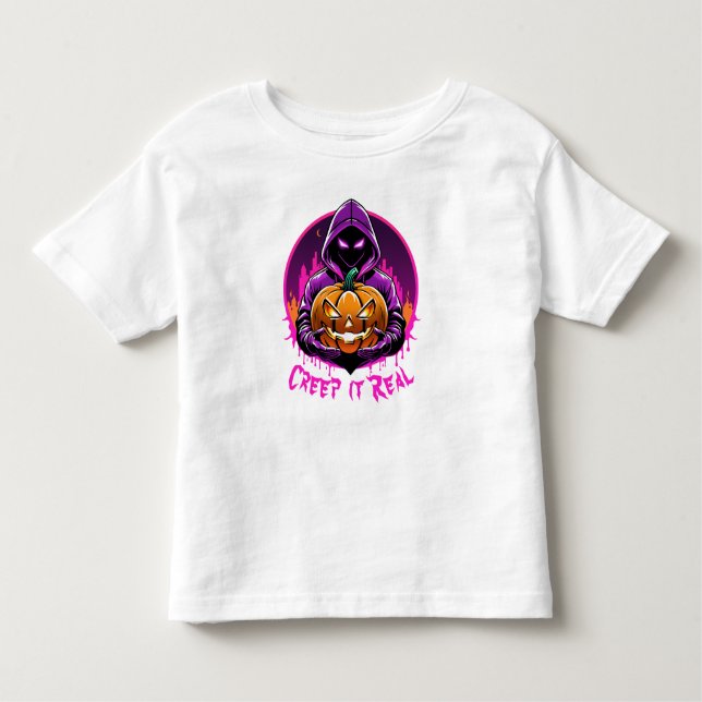 Camiseta De Bebé Creep it Real, Horror ilustracion Halloween (Anverso)