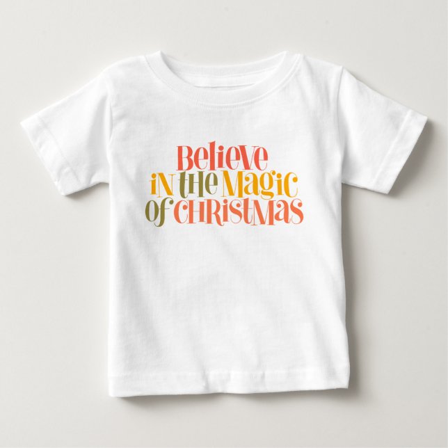 Camiseta De Bebé Creer en la magia de los Navidades - estilo retro (Anverso)