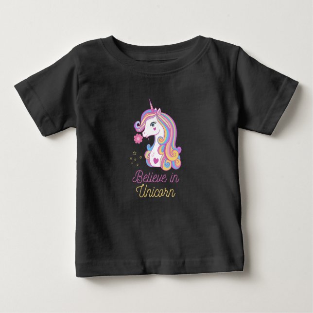 Camiseta De Bebé Creer En La Unicornio Mágica (Anverso)