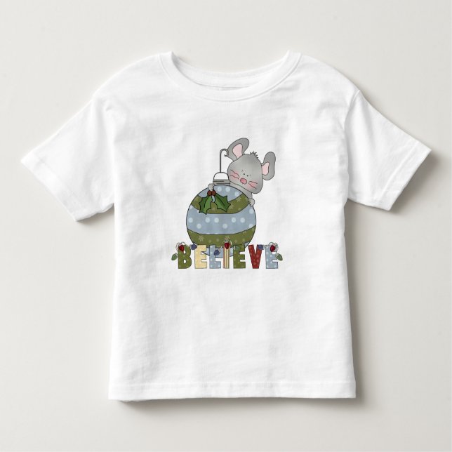 Camiseta De Bebé Creer pequeños Navidades de ornamentos de ratón (Anverso)