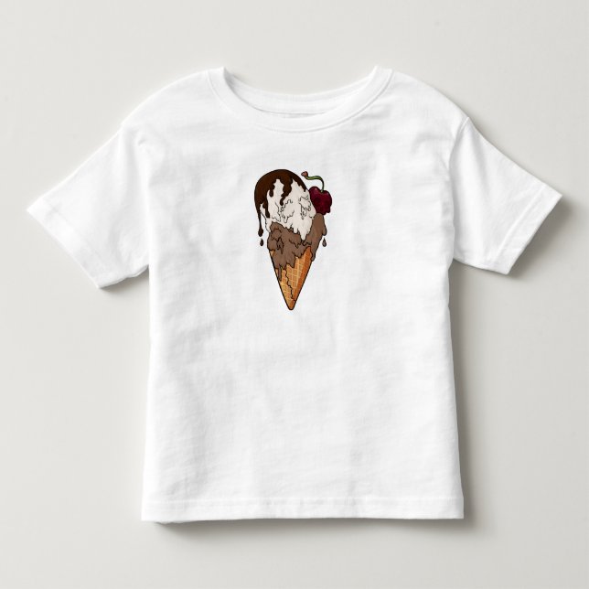 Camiseta De Bebé Crema de hielo de cráneo clásico y dulce mortal (Anverso)