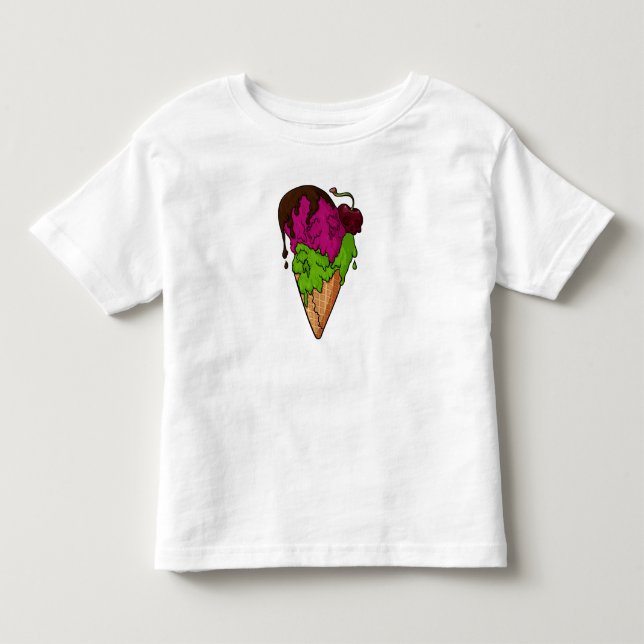 Camiseta De Bebé Crema de hielo de cráneo de Berry Skull mortal (Anverso)