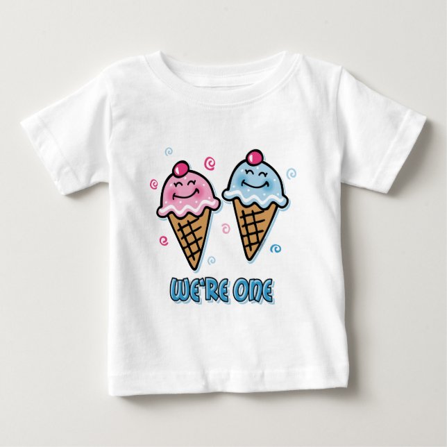 Camiseta De Bebé Crema de hielo Somos un niño y un Chica (Anverso)