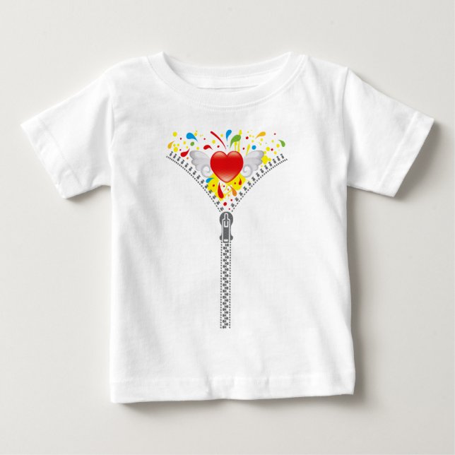 Camiseta De Bebé Cremallera_Corazón (Anverso)