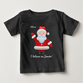 Camiseta De Bebé Creo en Santa. Navidades divertidos de Santa Claus