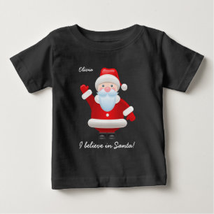 Camiseta De Bebé Creo en Santa. Navidades divertidos de Santa Claus