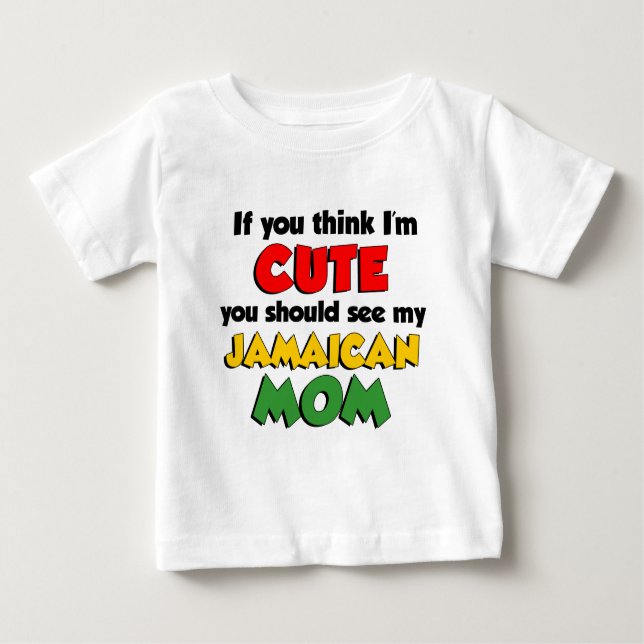 Camiseta De Bebé Creo que soy una linda mamá jamaiquina (Anverso)