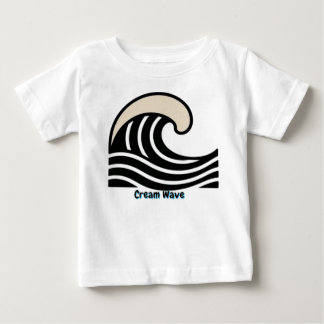 Camiseta De Bebé Cresta de Ola de Crema sobre Negro – Arte de Línea