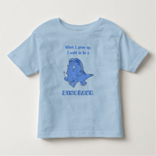 Camiseta De Bebé crezca el azul del dinosaurio