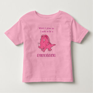 Camiseta De Bebé crezca el rosa del dinosaurio
