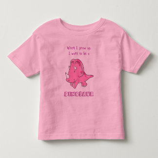 Camiseta De Bebé crezca el rosa del dinosaurio