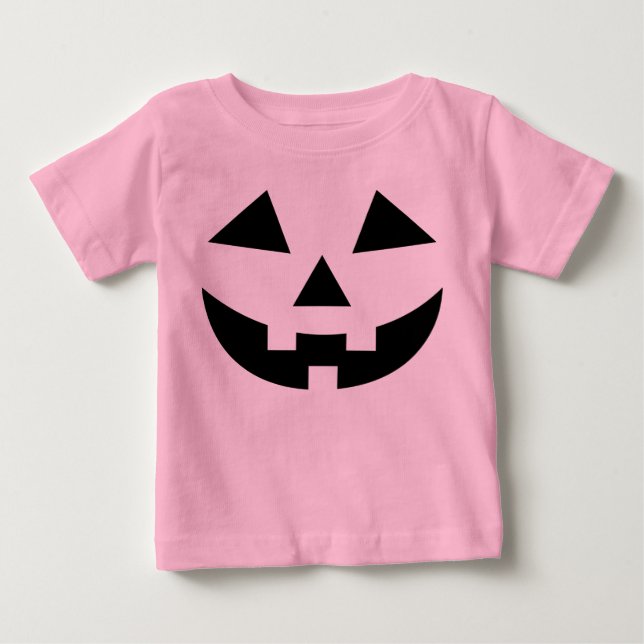 Camiseta De Bebé Cría de bebé niñas Calabaza rosa disfraz Halloween (Anverso)