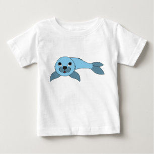 Camiseta De Bebé Cría de foca azul clara