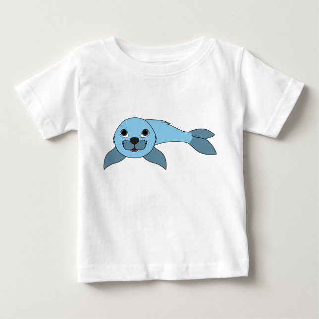 Camiseta De Bebé Cría de foca azul clara (Anverso)
