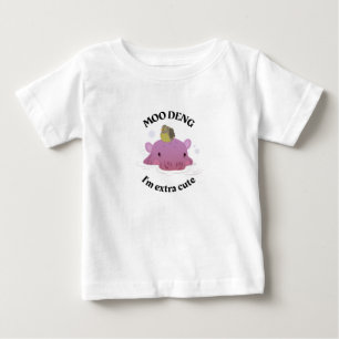 Camiseta De Bebé Cría de Hipopótamo Moo Deng
